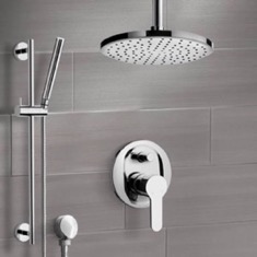 Ceiling Rain Shower System with Handheld, Rain Shower Head, Shower Faucet Set